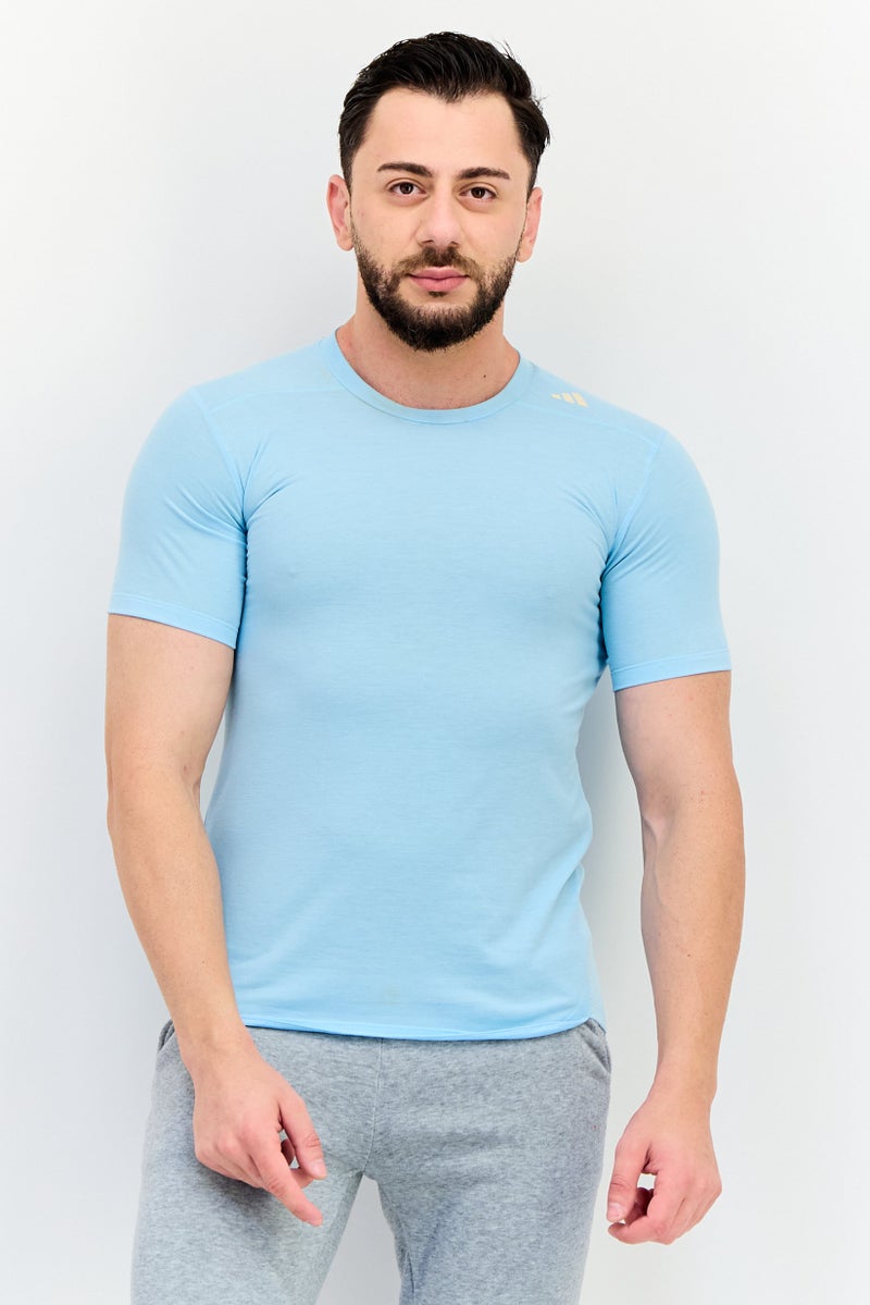 Adidas تي شيرت رياضي للرجال بأكمام قصيرة مناسب في الهواء الطلق، تركواز - Image 1