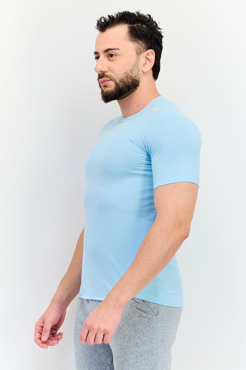 Adidas تي شيرت رياضي للرجال بأكمام قصيرة مناسب في الهواء الطلق، تركواز - Image 2