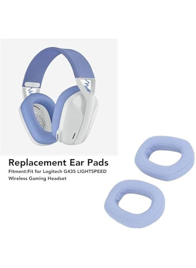 Replacement Earpads Ear Cushions for Logitech G435 Lightspeed, Noise Isolation Protein Leather & Breathable Mesh Professional Headphone Ear Pads Covers (Blue)