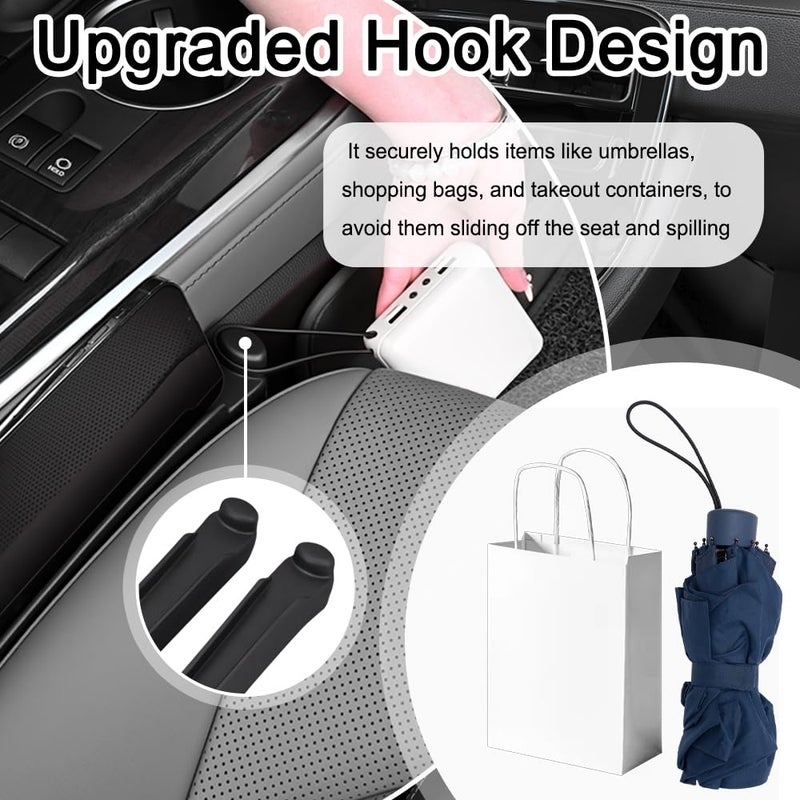 IHOTDER 2026 Upgraded Car Seat Gap Filler 2 Pack,3 in 1 Car Seat Gap Organizer with Slot & Hook for Phone/Keys,Universal Anti-Drop in Between Cars Seats Catcher Fits for Truck SUV - Image 3