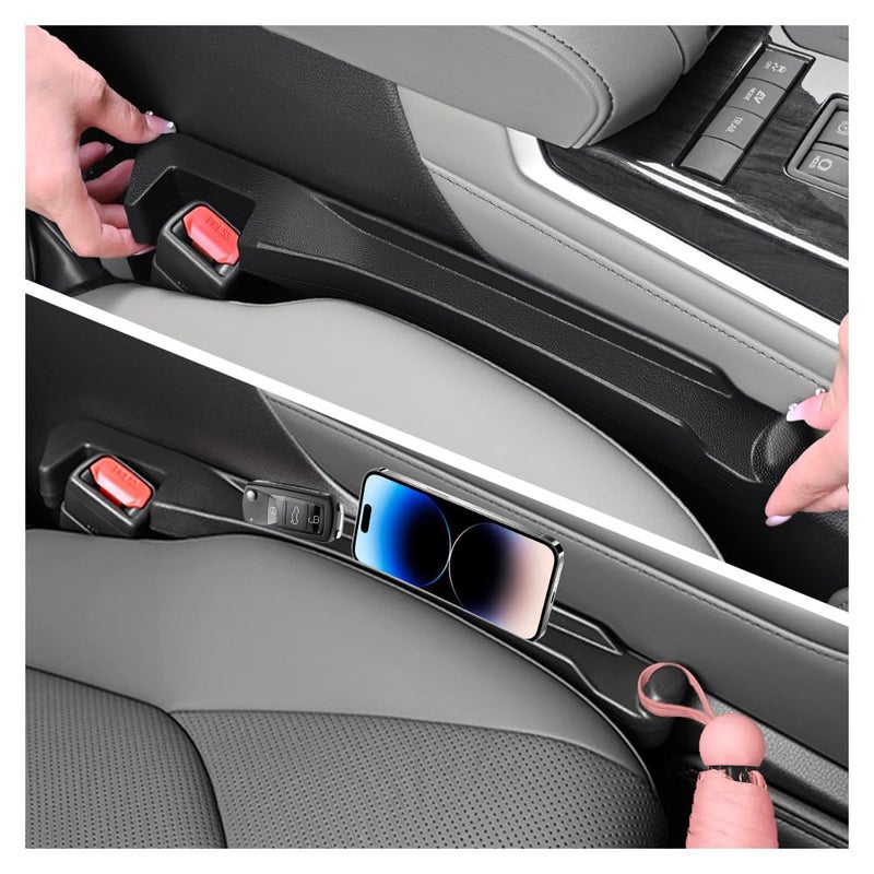 IHOTDER 2026 Upgraded Car Seat Gap Filler 2 Pack,3 in 1 Car Seat Gap Organizer with Slot & Hook for Phone/Keys,Universal Anti-Drop in Between Cars Seats Catcher Fits for Truck SUV - Image 1