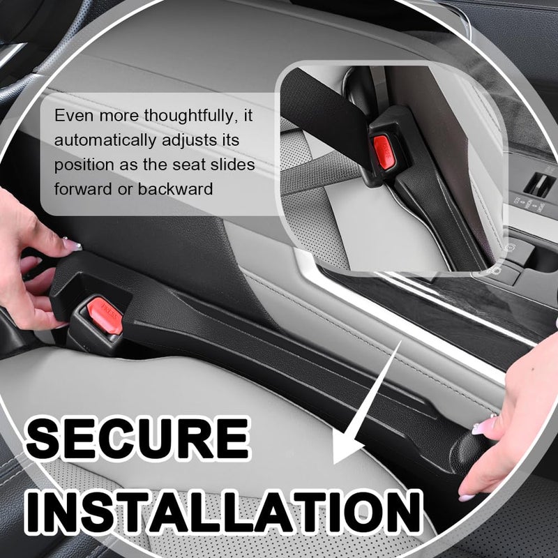 IHOTDER 2026 Upgraded Car Seat Gap Filler 2 Pack,3 in 1 Car Seat Gap Organizer with Slot & Hook for Phone/Keys,Universal Anti-Drop in Between Cars Seats Catcher Fits for Truck SUV - Image 5