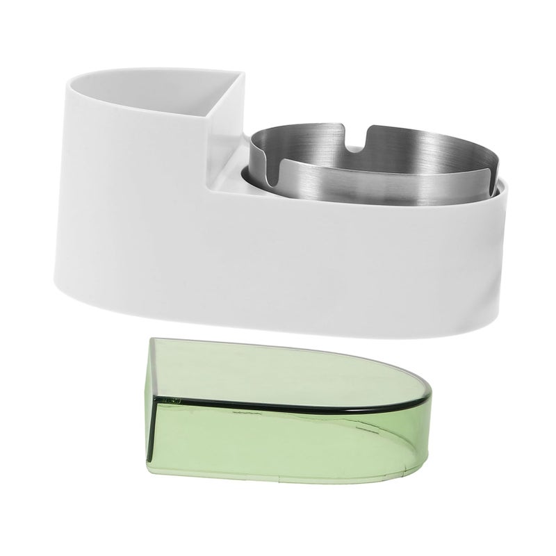 Green Wall Mounted Bathroom Ashtray With Lid Windproof Indoor Smoking Ash Holder - Image 2