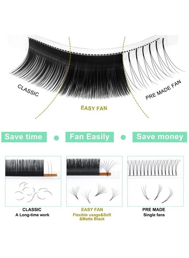 PRO LASHBEAUTY Volume Lash Extensions D-0.10-11 Easy Fan Volume Lashes Flowering Lash Extensions Rapid Blooming Lashes Rapid Blooming Eyelash Extensions 9 to 20 mm Mega Volume Lash Extensions C D curl(D-0.10,11mm)  - Image 3