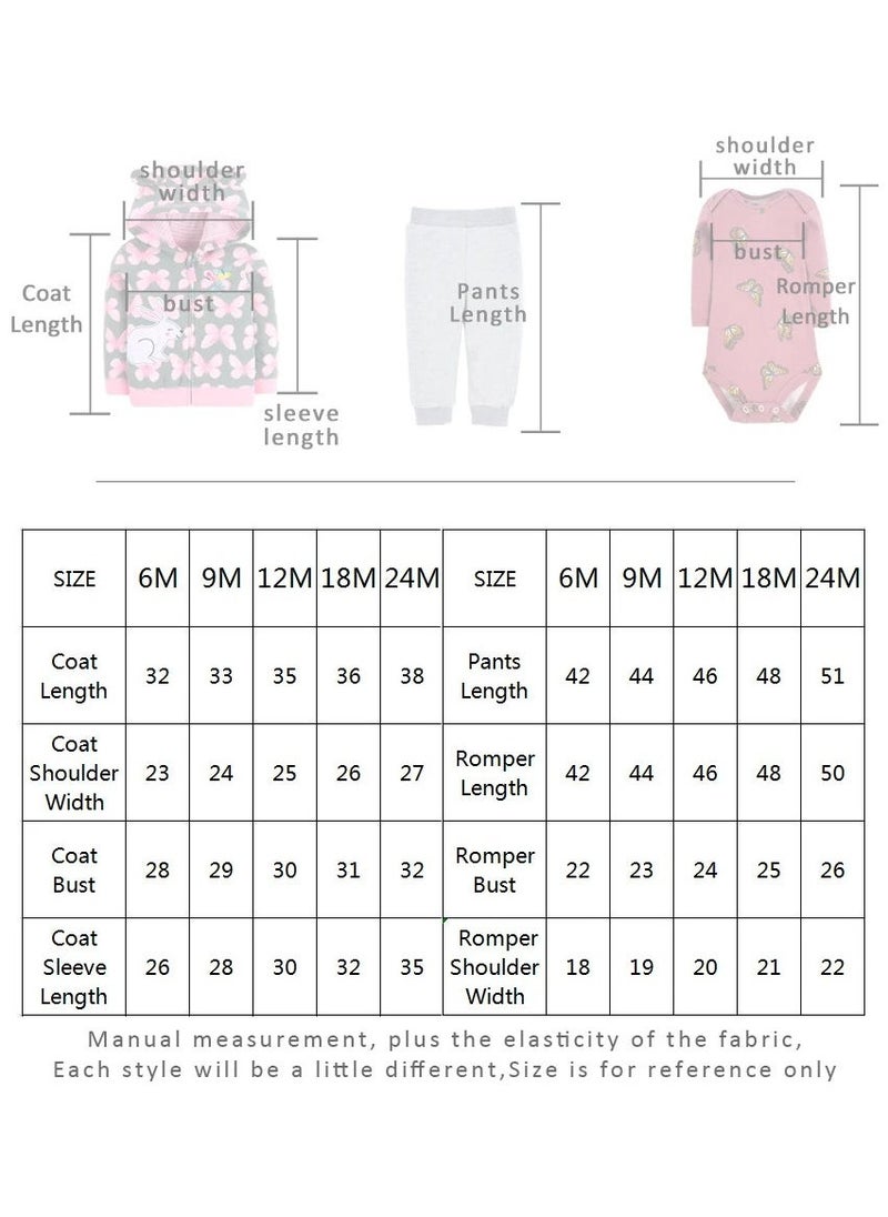 RedMapleTEK Boys And Girls Baby Sweatshirt Jacket Hooded Coat Long-Sleeved Jumpsuit Baby Three-Piece Set - Image 2