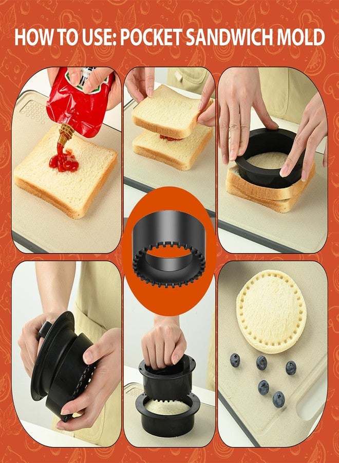 Pisol Hamburger Press, 4-in-1 Burger Press Patty Maker Slider, Stuffed Burgers Sandwich Cutter, Meat Beef Veggie Hamburger Patty Mold with 100 pcs Wax Disc Papers - Image 3