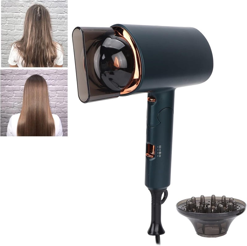comfrt Hair Dryer, Lightweight Compact Travel Hair Dryer with Folding Handle Quick Dry Power Airflow Portable Hair Dryer Smart Controls Ergonomic Mini Hair Dryer(#2) - Image 2