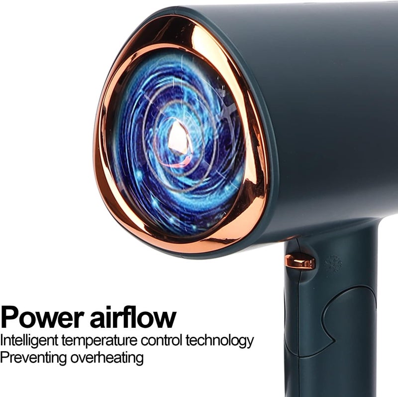 comfrt Hair Dryer, Lightweight Compact Travel Hair Dryer with Folding Handle Quick Dry Power Airflow Portable Hair Dryer Smart Controls Ergonomic Mini Hair Dryer(#2) - Image 4