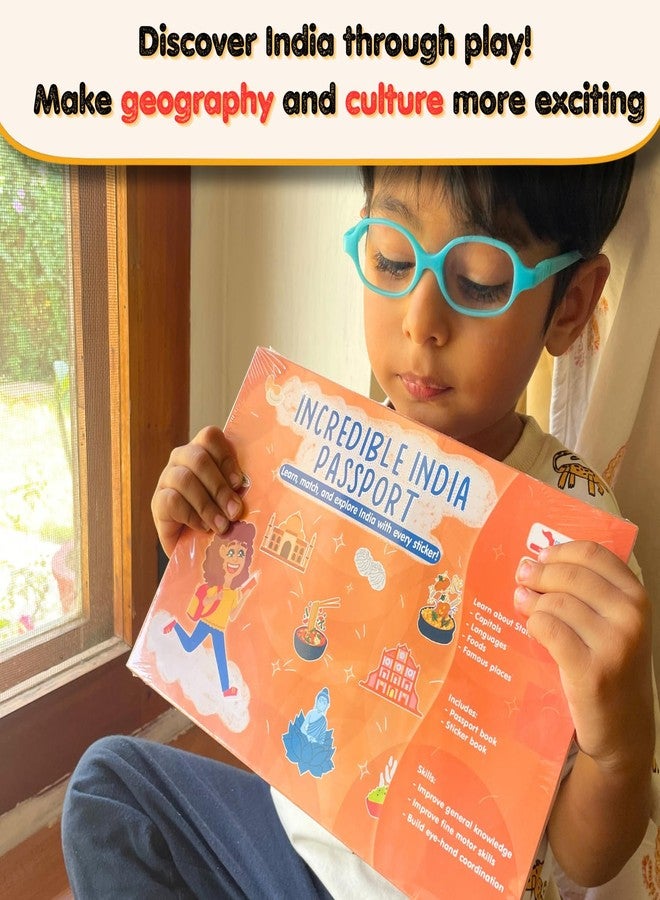 CocoMoco Kids India Passport for Kids -Combo Pack, Learn About States of India & UTS, Geography Educational Toy Activity Kit with Stickers, Ages 4-5, 6-7, 8-10, 11 Year Old (Pack of 20) - Image 2