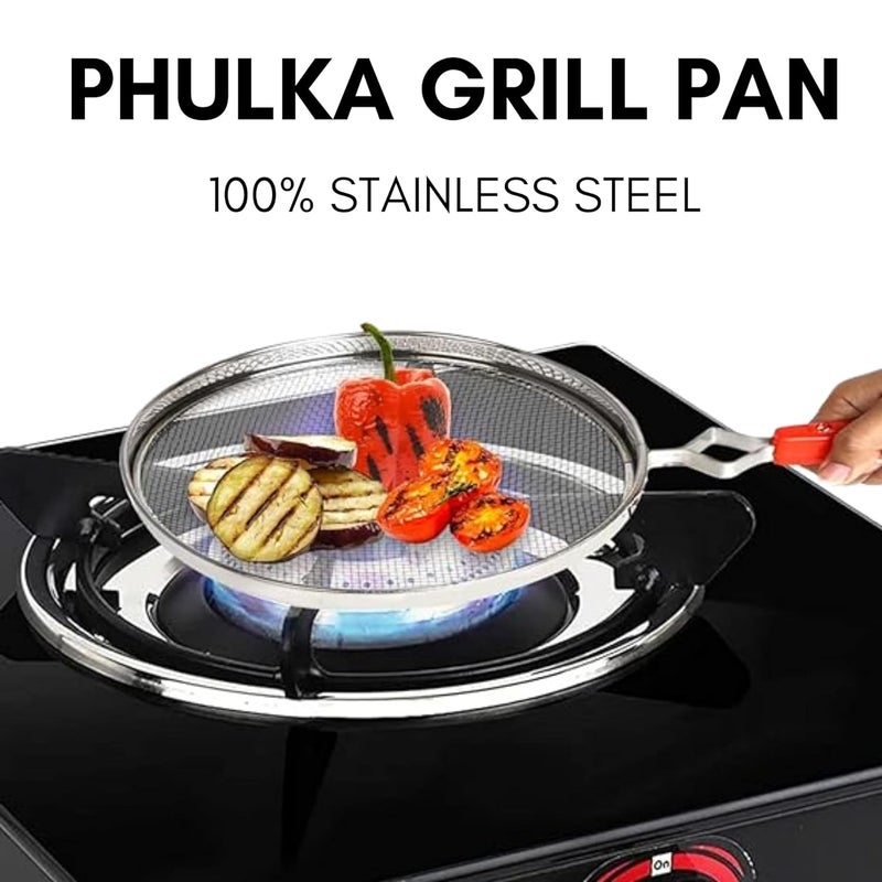 ANSHEZ Phulka Grill for Gas Stove Grill Jali for Kitchen Cooking Gas Grill Jali for Papad Chapati Tandoor Brinjal Roaster Pack of 1 - Image 3