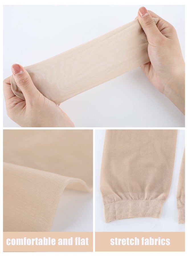 جيوجا جوارب جيوجا الشفافة للكاحل، 12 زوجًا، جوارب نايلون رفيعة شفافة للكاحل، جوارب قصيرة للنساء (مقاس كبير، لون بيج) - Image 5