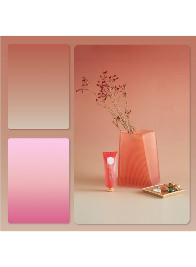 Double-Sided Gradient Non Reflective Photography Background Paper For Cosmetics Jewelry Drinks Perfume Products 57X87CM Orange flesh pink - Image 2
