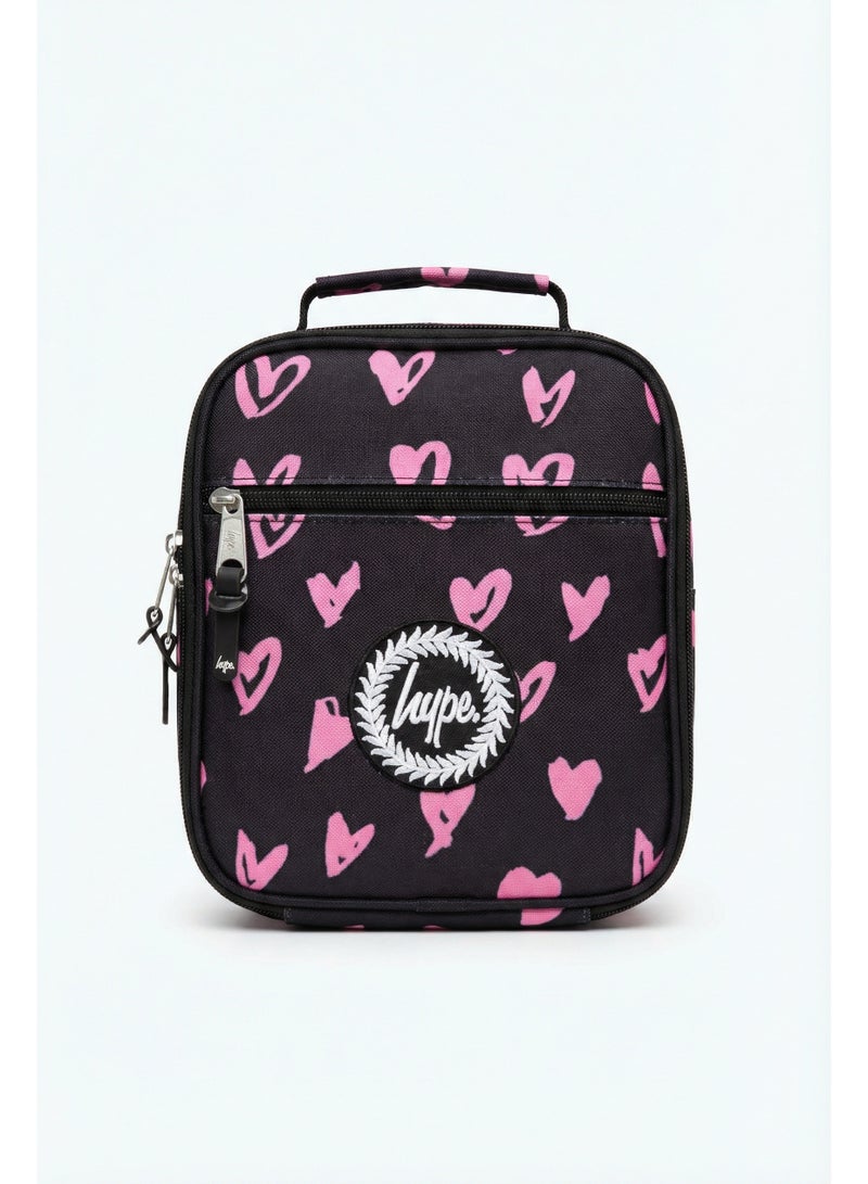 HYPE Girls Lunch Bag Pink Scribble Heart - 4.5L Insulated Lunch Box with Thermal Lining for School and Picnic Travel - Image 2