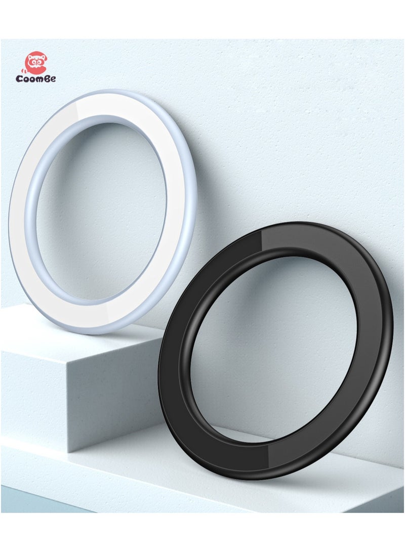 CoomBe 2 Pieces Magsafe Ring Wall/Car Phone Holder Compatible with iPhone 15 Pro Max/iPhone 15 Plus/14/13/12 Series Black/Blue - Image 1