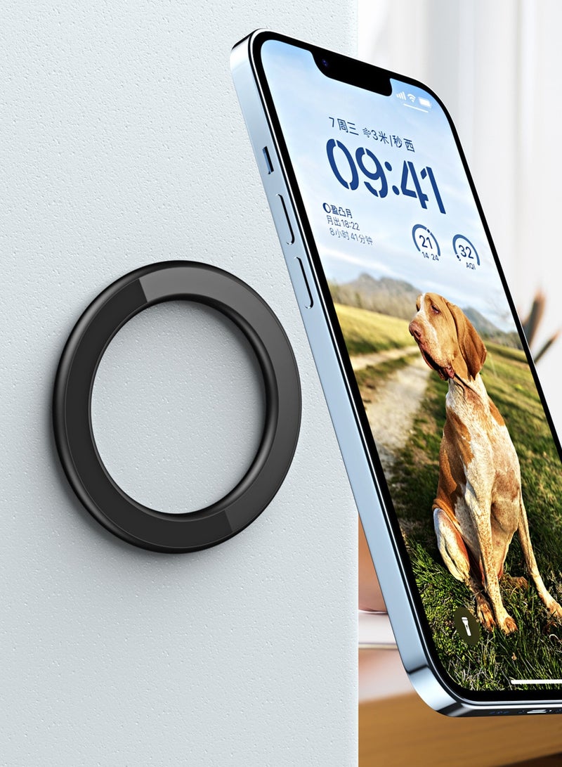 CoomBe 2 Pieces Magsafe Ring Wall/Car Phone Holder Compatible with iPhone 15 Pro Max/iPhone 15 Plus/14/13/12 Series Black/Blue - Image 2