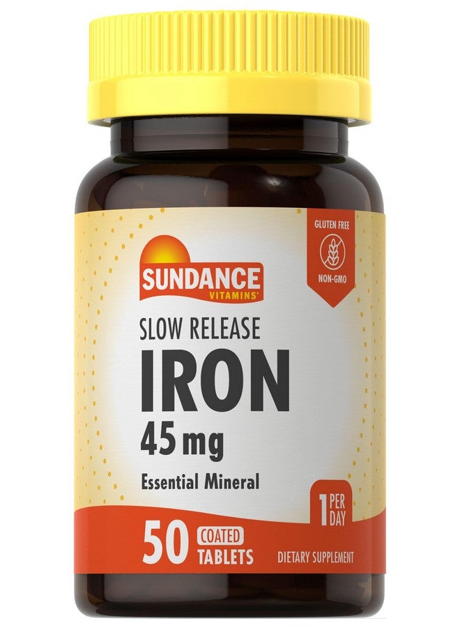 Sundance Iron 45mg Slow Release Pills | 50 Tablets | Essential Mineral Supplement | Vegetarian, Non-GMO, and Gluten Free Formula - Image 1