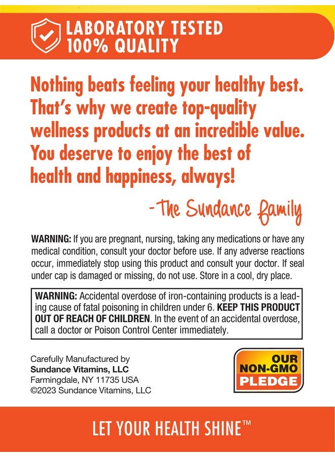 Sundance Iron 45mg Slow Release Pills | 50 Tablets | Essential Mineral Supplement | Vegetarian, Non-GMO, and Gluten Free Formula - Image 5