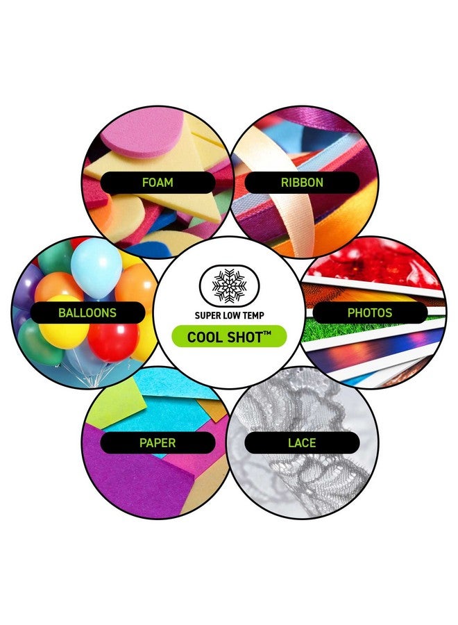 Surebonder "Cool Shot" Color Hot Glue Sticks For Ultra Low Temperature, Mini Size 4" - 15 Pack - Red, Orange, Yellow, Green, Blue - Made In Usa (Cs-15Vc) - Image 4