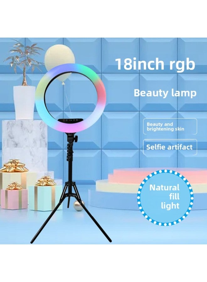 general Spot 18-inch RGB Photography Lamp Remote Control Touch Screen Three-machine Live Flash Colorful Adjustment Ring Lamp Lighting Lamp-Light Source Color:18 Inch RGB - Image 3