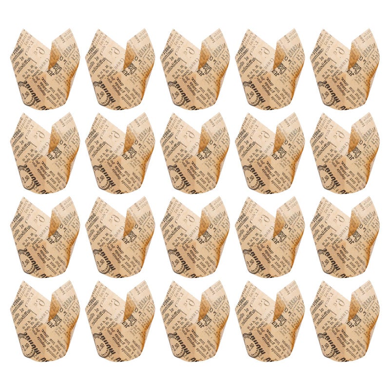 50 Pcs Coffee Color Food Grade Oil Resistant Paper Baking Cups For Muffins - Image 2