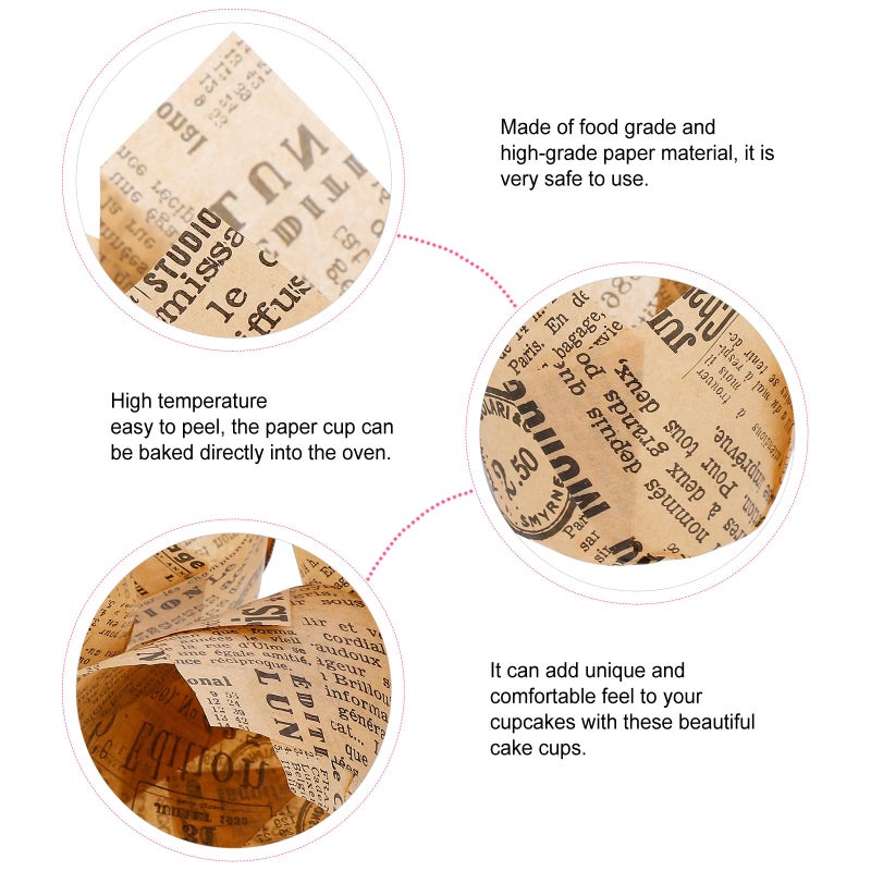 50 Pcs Coffee Color Food Grade Oil Resistant Paper Baking Cups For Muffins - Image 5