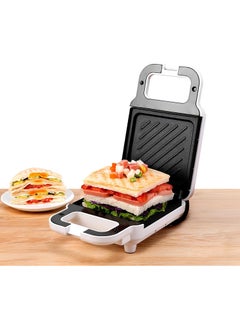 XVersion Electric Sandwich Maker with Cool Touch Handle, Easy to Clean and Store, Perfect for Cooking Breakfast, Grilled Cheese, Tuna Melts and Snacks - Standard White  - Image 1