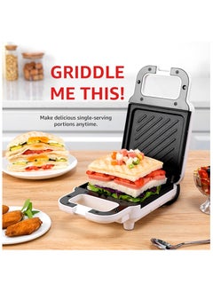 XVersion Electric Sandwich Maker with Cool Touch Handle, Easy to Clean and Store, Perfect for Cooking Breakfast, Grilled Cheese, Tuna Melts and Snacks - Standard White  - Image 3