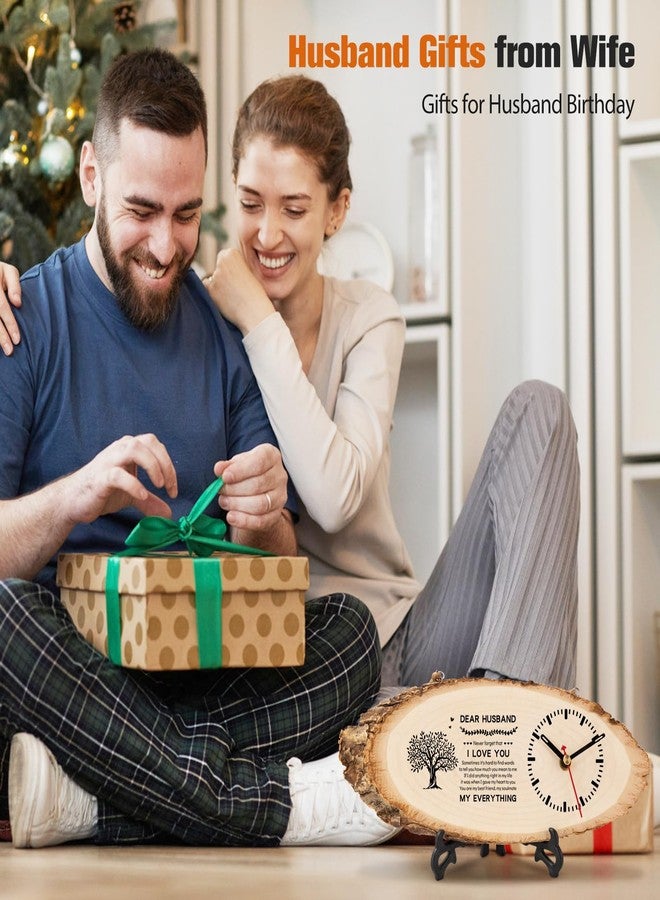 BeauGift Gifts for Husband Wooden Clock, Husband Birthday Gifts from Wife, Husband Gift, Gifts for Him Husband Anniversary - Image 2