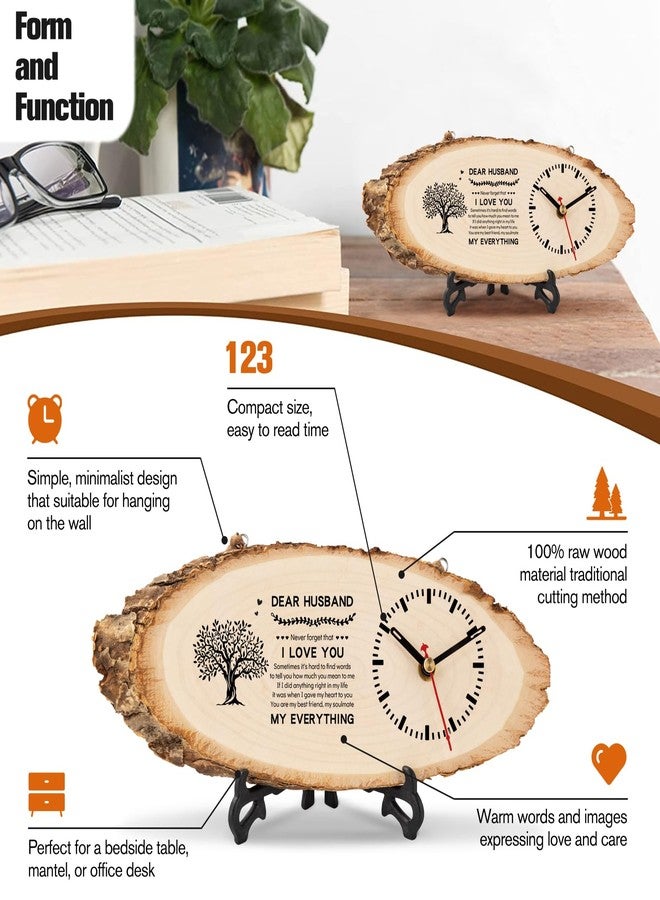 BeauGift Gifts for Husband Wooden Clock, Husband Birthday Gifts from Wife, Husband Gift, Gifts for Him Husband Anniversary - Image 4