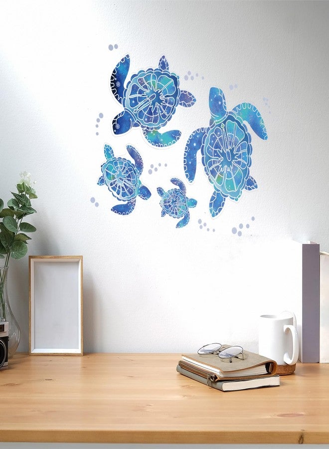 WLLHYF 12Pcs Sea Turtle Wall Decals Ocean Turtle Vinyl Stickers Waterproof Wall Decoration Bathroom Decor for Home Office Nursery Bathroom (Blue Green) - Image 4