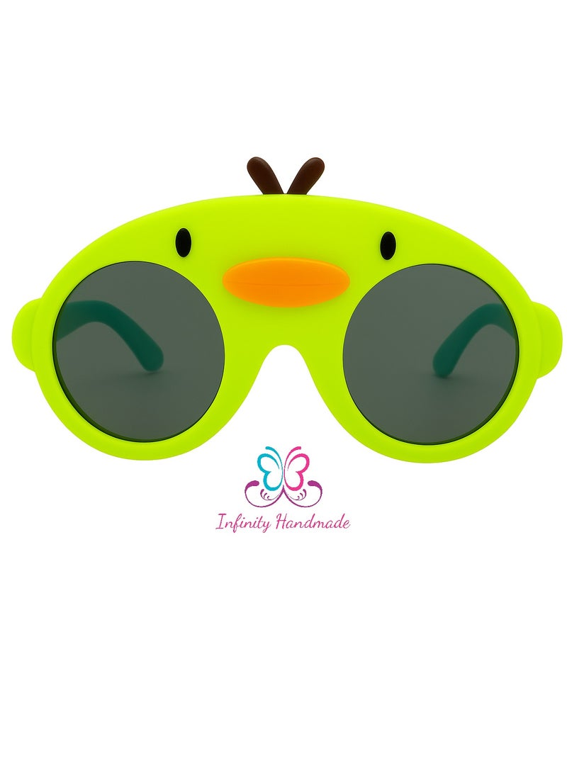 نظارات شمسية مستقطبة للأطفال، تصميم كرتوني، إطار سيليكون غير قابل للكسر، حماية من الأشعة فوق البنفسجية 400، مناسبة للأولاد والبنات. - Image 2