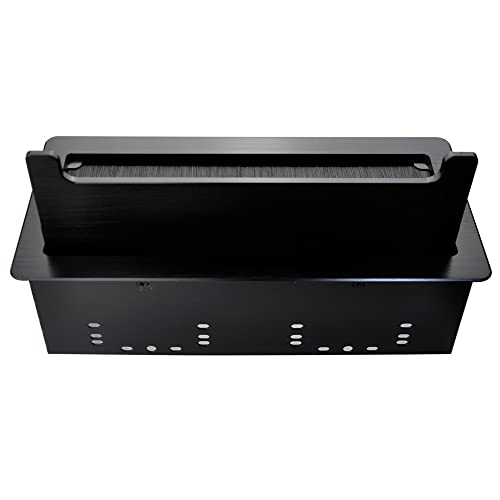 JS TECHNOLOGY Tabletop Multimedia Connectivity Box with 4 AC Power+2 HDMI+2 RJ45+1 USB3.0 Port +1 USB-C +2 Audio with 5.58ft Power Cord for Conference Room Office Desk(Black) - Image 3