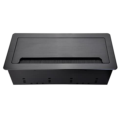JS TECHNOLOGY Tabletop Multimedia Connectivity Box with 4 AC Power+2 HDMI+2 RJ45+1 USB3.0 Port +1 USB-C +2 Audio with 5.58ft Power Cord for Conference Room Office Desk(Black) - Image 4