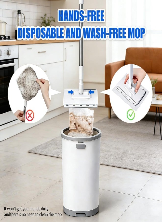 SOPAMI Snap Grip Mini Mop & Sweep Wall Cleaner for Tight Corners,Wall, Hardwood, Marble Floors,Pet Hair Removal for Home, 55" Extendable Lazy Mop-2 Reusable Cleaning Pads&1pcs Disposable - Image 5