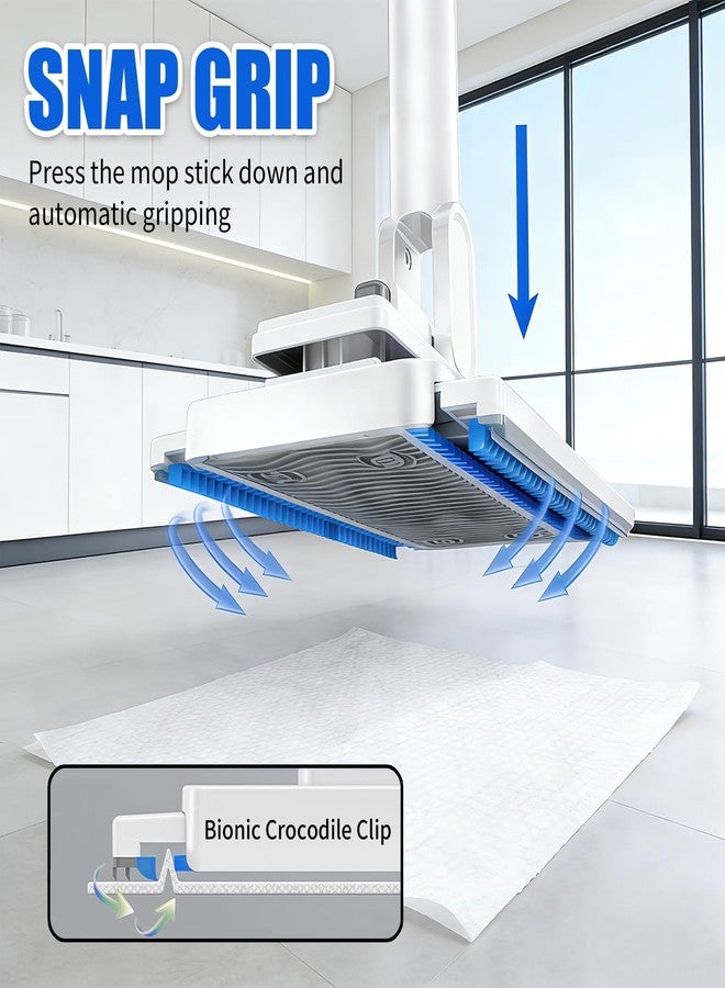 SOPAMI Snap Grip Mini Mop & Sweep Wall Cleaner for Tight Corners,Wall, Hardwood, Marble Floors,Pet Hair Removal for Home, 55" Extendable Lazy Mop-2 Reusable Cleaning Pads&1pcs Disposable - Image 2