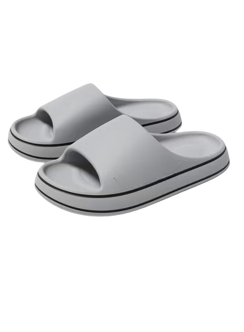 ارواق نعال صيفية، نعال سحابية ناعمة من مادة إي في إيه، أحذية شاطئ، خفيفة الوزن، نعل سميك مضاد للانزلاق، صنادل مقاومة للماء للزوجين للحمام والمنزل والاستخدام الداخلي والخارجي، (مقاس 38-39، رمادي)