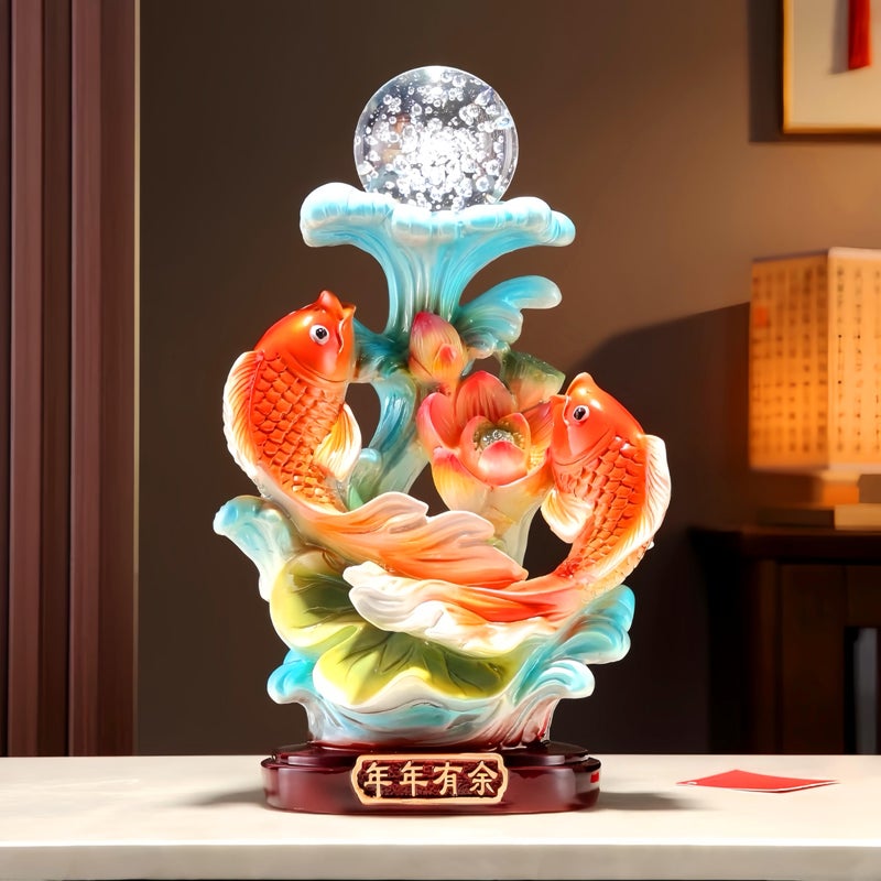 FUNSXBUG 13.7 Inch Large Chinese Feng Shui Fish Statue Feng Shui Decor Home Office Decoration Tabletop Decor Ornaments Good Lucky Gifts - Image 1