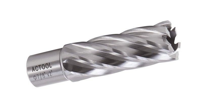 ACTOOL 7/8" Diameter × 2" Depth of Cut HSS ANNULAR Cutter with 3/4'' Weldon Shank - Image 1