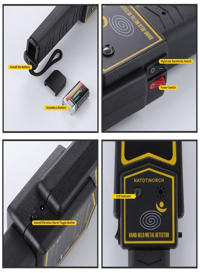 NATOTINORCH Handheld Metal Detector Wand,High-Sensitivity Security Detector Wand, for Security Inspection, Detection of Various Electronic Products, Metal Products, Weapons, Knives Scanner - Image 3