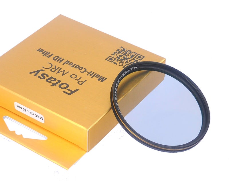 Fotasy 67mm Ultra Slim Circular PL Lens Filter, Nano Coatings MRC Multi Resistant Coating Oil Water Scratch, 16 Layers Multi-Coated 67mm CPL Filter - Image 1