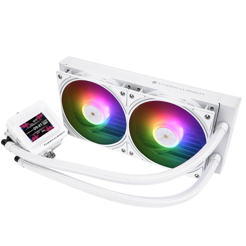Thermalright FW 240 SE ARGB WhiteAIO CPU Liquid CoolerIPS LCD Screen with 320 240 Resolutionfor AM4AM5Intel LGA170018512inch MagnetAbsorbent LCD Screen for ImagesWhitePC CPU Water Cooler - Image 2