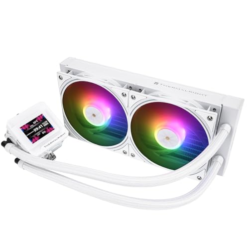 Thermalright FW 240 SE ARGB WhiteAIO CPU Liquid CoolerIPS LCD Screen with 320 240 Resolutionfor AM4AM5Intel LGA170018512inch MagnetAbsorbent LCD Screen for ImagesWhitePC CPU Water Cooler - Image 1