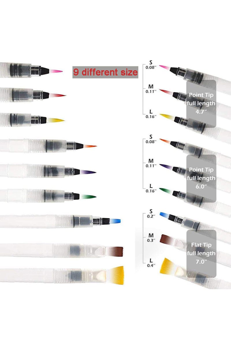 erorex 9pcs Watercolor Brush Set, Water Soluble Colored Pencil Watercolor Brush For Beginners Or Kids, E... - Image 2