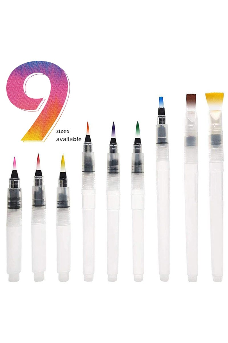 erorex 9pcs Watercolor Brush Set, Water Soluble Colored Pencil Watercolor Brush For Beginners Or Kids, E... - Image 1