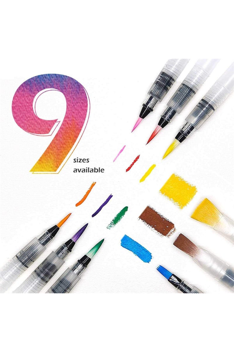 erorex 9pcs Watercolor Brush Set, Water Soluble Colored Pencil Watercolor Brush For Beginners Or Kids, E... - Image 4