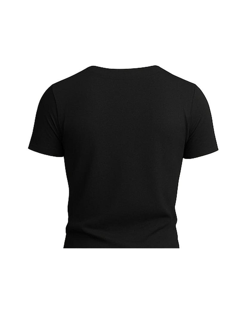 Tango Tango Under-Shirt 100% Cotton Wide Neckline (Black) - Image 2