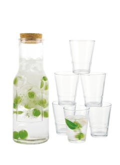 7-Piece Elegant Design High Quality Glass Beverage Set Clear 33706