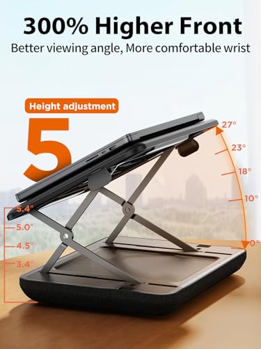 SAIJI Height & Tilt Adjustable Lap Desk, Portable Laptop Stand for Bed, Car, Couch and Recliner, Foldable Lap Desks - Up to 15.6 Inch Laptops - Image 3