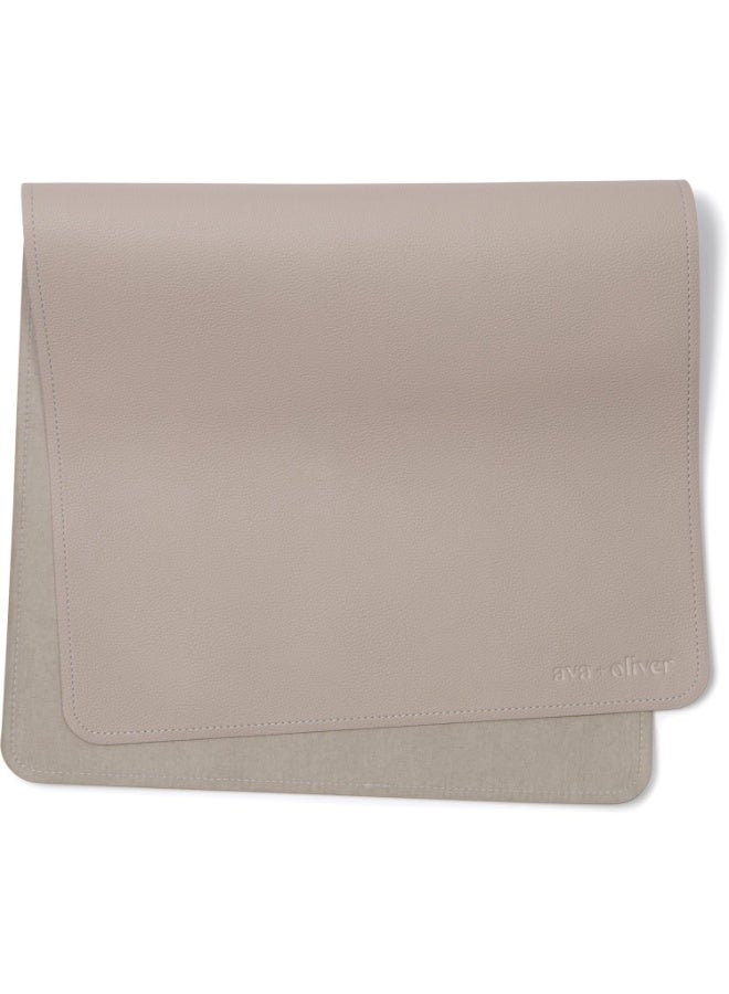 Ava + Oliver Vegan Leather Baby Changing Mat (16 X 30 in) - Multipurpose Wipeable and Portable Diaper Changing Mat - Foldable Travel Changing Mat (Grey) - Image 4