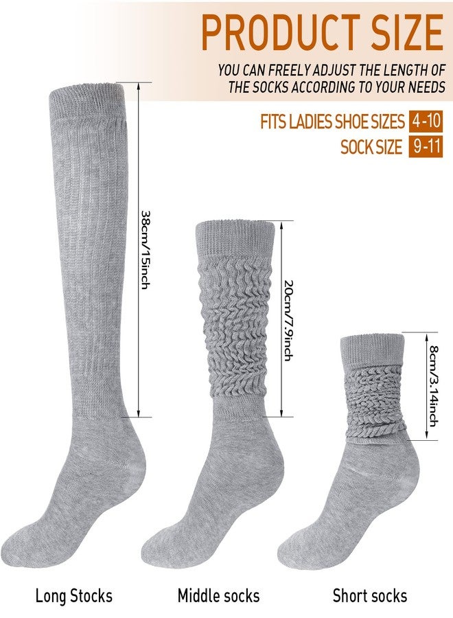 Haysandy 6 Pairs Slouchy Socks for Women Slouch High Boot Thick Stack Cotton Long Scrunch Socks for Women - Image 2